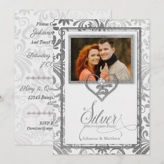 Invitación Aniversario de Bodas de Plata 25 personalizado con