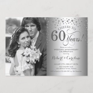 Invitación Aniversario de Bodas de Plata 60 con Foto