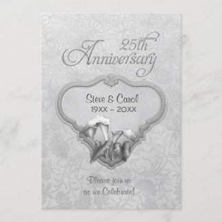 Invitación Aniversario de bodas de plata de 25 años Silver Ca