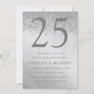 Invitación Aniversario de bodas de plata moderna 25 años