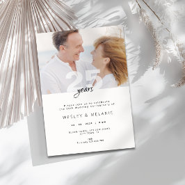 Invitación Aniversario de Bodas de Plata Moderno con Foto
