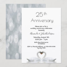 aniversario de bodas de plata número 25 dos cisnes