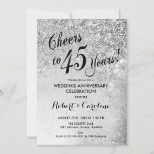 Invitación Aniversario de bodas de plata número 45
