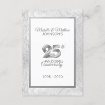 Aniversario de bodas de plata personalizado 25