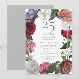 Invitación Aniversario de bodas de plata Rosaleda