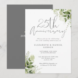 Invitación Aniversario de Bodas de Plata Vegetación Guión Pla