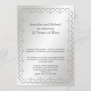 Invitación Aniversario de Bodas de Platino 20