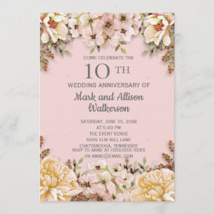 Invitación Aniversario de Bodas de Rosas de Marfil