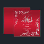 Invitación Aniversario de Bodas de Rubí 40 años<br><div class="desc">Invitación de aniversario de bodas de 40 años elegante y con estilo. Hermosas florituras y espirales de rubí en las esquinas sobre un fondo rojo rubí. Todo el texto es totalmente personalizable para satisfacer sus necesidades. Si necesita ayuda para personalizar su producto o desea productos coincidentes, por favor contácteme a...</div>