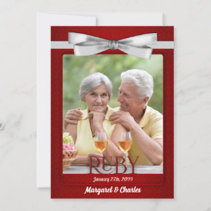 Invitación Aniversario de bodas de rubí 40 años Foto