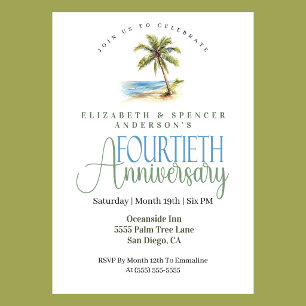 Invitación Aniversario de Bodas de Rubí de Palma de Playa