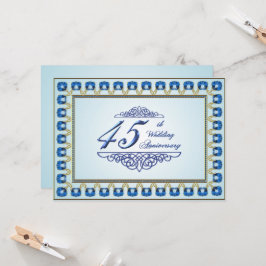 Invitación Aniversario de Bodas de Zafiro Azul y Oro 45