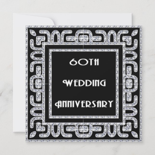 Invitación Aniversario de bodas del Jubileo de Diamante 60 (Anverso)