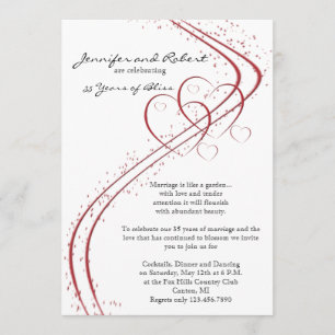 Invitación Aniversario de bodas Dos Corazones como Uno