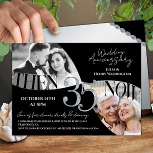Invitación Aniversario de bodas elegante moderno 35