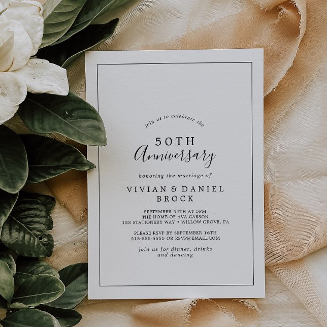 Invitación Aniversario de bodas minimalista número 50 (Subido por el creador)