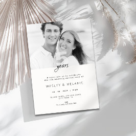 Invitación Aniversario de bodas moderno 5 con foto