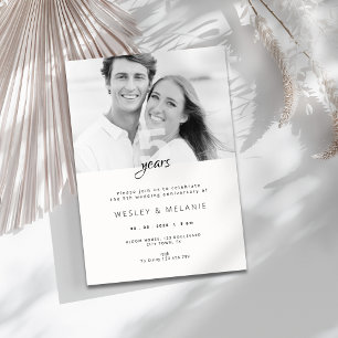 Invitación Aniversario de bodas moderno 5 con foto