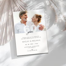 Aniversario de bodas moderno de 60 años con foto