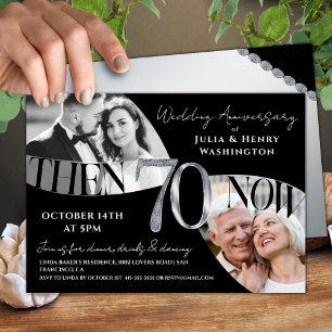 Invitación Aniversario de bodas moderno número 70