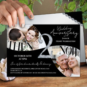 Invitación Aniversario de bodas moderno y elegante por 2 años