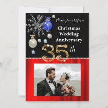 Aniversario de bodas número 35 con tema de Navidad