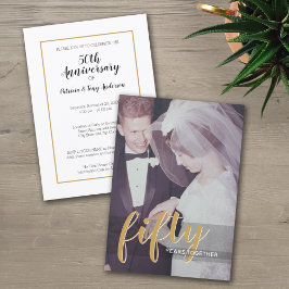 Invitación Aniversario de bodas número 50 - 50º y foto