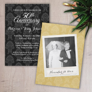 Invitación Aniversario de Bodas número 50 con Foto en un Lado