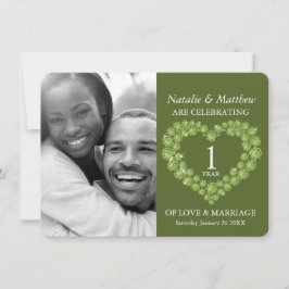 Invitación Aniversario de bodas primer aniversario Peridot ve