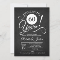 Aniversario de Bodas Rústico 60 años - Pizarra Bla