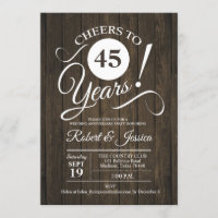 Aniversario de bodas rústico de 45 años con patrón