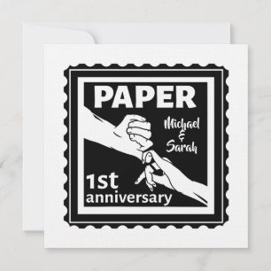 Invitación Aniversario de bodas tradicional de papel 1er