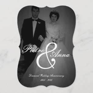 Invitación Aniversario de diamante con Vintage Me   Borde con