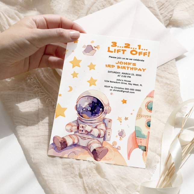 Invitación Aniversario de estrellas espaciales y astronautas  (Subido por el creador)