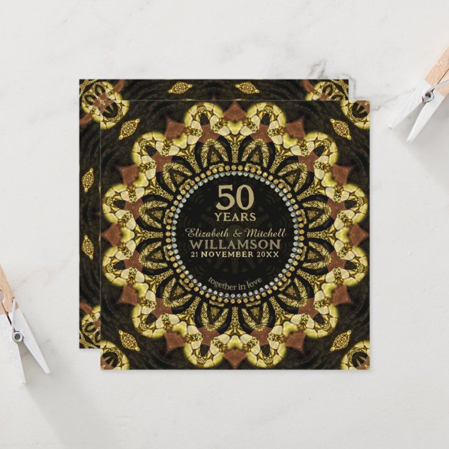 Invitación Aniversario de Fusión Tribal Batik Sunflower Tierr (Anverso/Reverso In Situ)