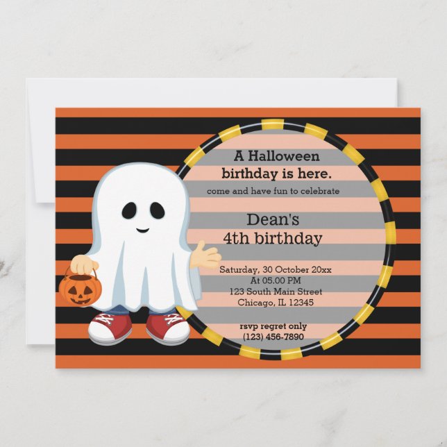 Invitación Aniversario de Halloween (Anverso)