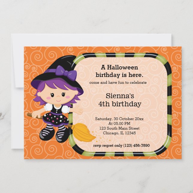 Invitación Aniversario de Halloween (Anverso)