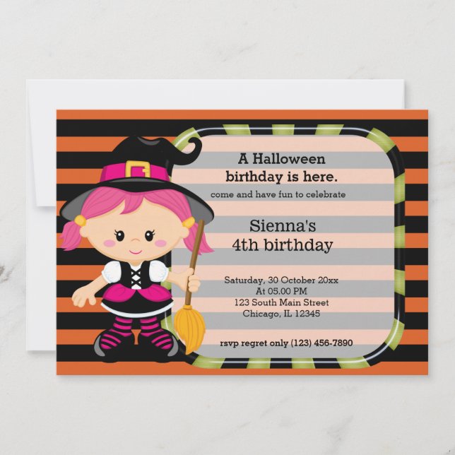 Invitación Aniversario de Halloween (Anverso)