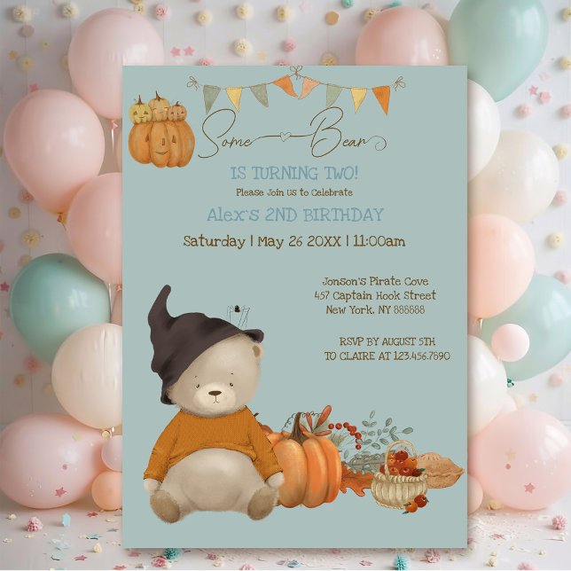 Invitación Aniversario de Halloween del Bebé Cute (Subido por el creador)