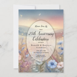 Invitación Aniversario de hito de susurros de flores silvestr