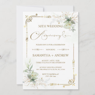 Invitación Aniversario de Jubileo de Oro Personalizable