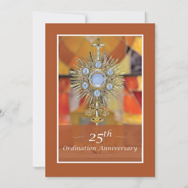 Invitación Aniversario de la 25ª Ordenación del Sacerdote de  (Anverso)