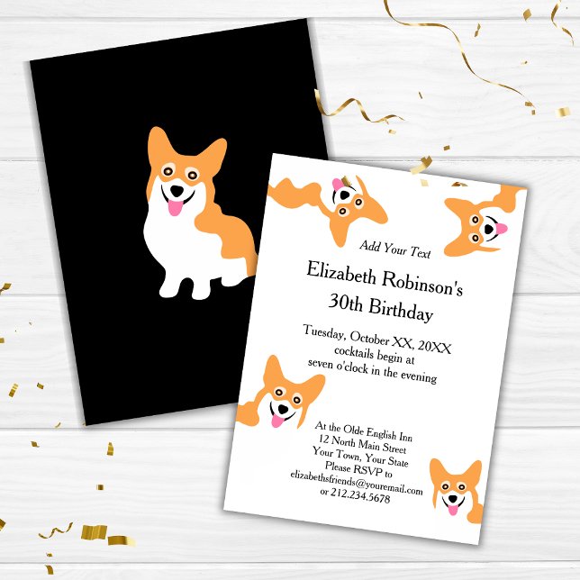 Invitación Aniversario de la actriz Corgi Puppy Pembroke (Subido por el creador)