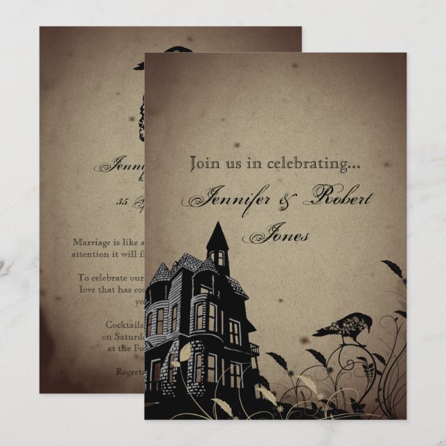 Invitación Aniversario de la antigua torre del cráneo de la C (Anverso / Reverso)