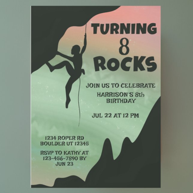 Invitación Aniversario de la aventura del gimnasio Rock Climb (Subido por el creador)