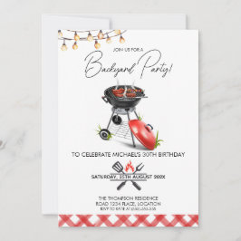 Invitación Aniversario de la barbacoa de la comida a la parri