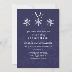Invitación Aniversario de la Boda de Invierno del Copo de Nie