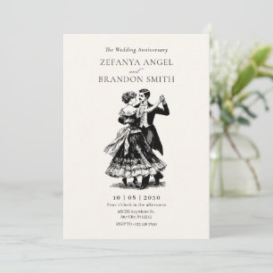 Invitación Aniversario de la boda de la pareja de la Vintage