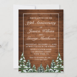 Invitación Aniversario de la Boda de Madera y Bosque de Nieve