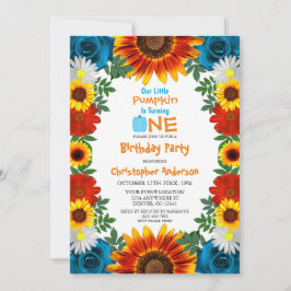 Invitación Aniversario de la calabaza floral de otoño